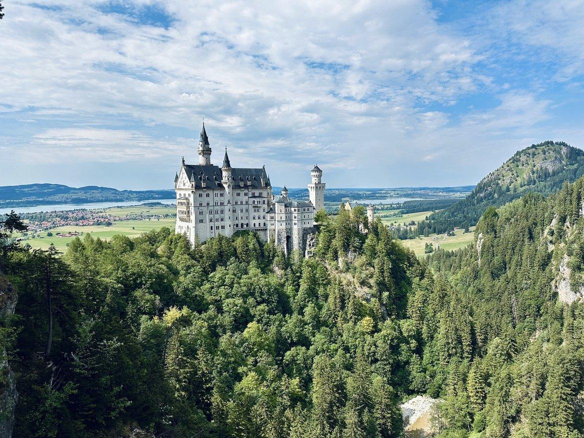 Neuschwanstein Castle and the Bavarian Alps on June 28, 2026.